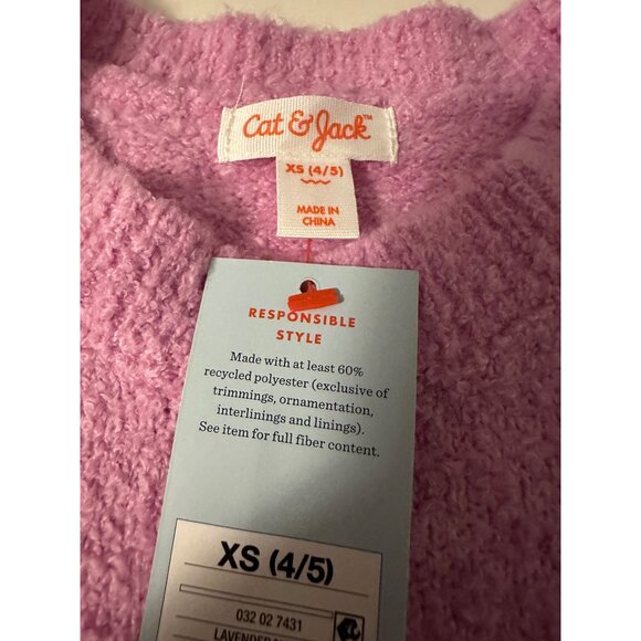Cat & Jack Girls Knit Sweater Size XS 4/5 NWT - Picture 4 of 6